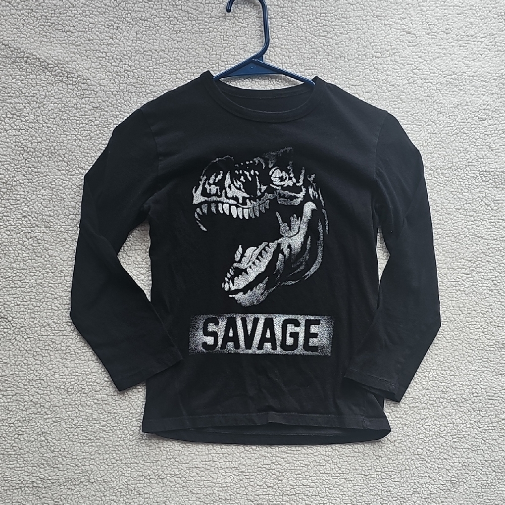 The Children's Place Black Dinosaur Long Sleeve Tee